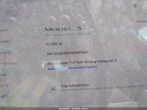 2021 TESLA MODEL 3 STANDARD RANGE PLUS REAR-WHEEL DRIVE