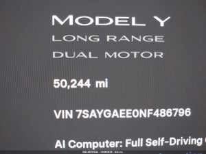 2022 TESLA MODEL Y LONG RANGE DUAL MOTOR ALL-WHEEL DRIVE