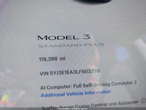 2020 TESLA MODEL 3 STANDARD RANGE PLUS REAR-WHEEL DRIVE/STANDARD RANGE REAR-WHEEL DRIVE