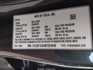 2025 TESLA MODEL 3 LONG RANGE REAR-WHEEL DRIVE/STANDARD REAR-WHEEL DRIVE