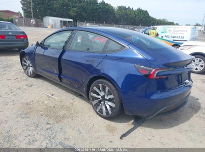 2024 TESLA MODEL 3 REAR-WHEEL DRIVE Blue  Electric 5YJ3E1EA8RF732297 photo #4