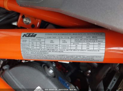 2022 KTM 390 DUKE Orange  Gasoline MD2JPJ405NC259521 photo #1