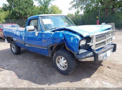 1991 DODGE D-SERIES D150 Blue  Gasoline 1B7HE16Y3MS248597 photo #1