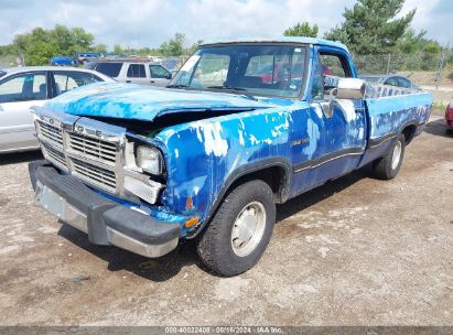 1991 DODGE D-SERIES D150 Blue  Gasoline 1B7HE16Y3MS248597 photo #3