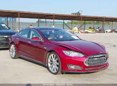 2012 TESLA MODEL S PERFORMANCE/SIGNATURE PERFORMANCE Burgundy  Electric 5YJSA1DP7CFS00799 photo #1