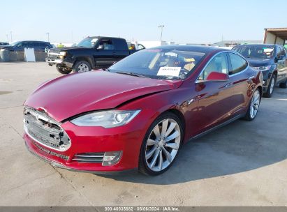 2012 TESLA MODEL S PERFORMANCE/SIGNATURE PERFORMANCE Burgundy  Electric 5YJSA1DP7CFS00799 photo #3