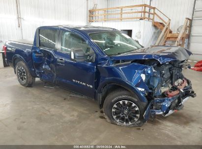 2019 NISSAN TITAN SV/PLATINUM/PRO-4X/PLATINUM RESERVE Blue  Gasoline 1N6AA1E59KN512256 photo #1