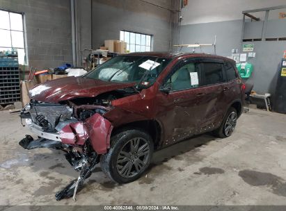 2021 HONDA PASSPORT AWD EX-L Maroon  Gasoline 5FNYF8H53MB011372 photo #3