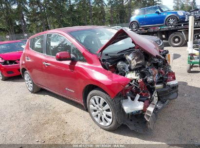 2014 NISSAN LEAF S Maroon  Electric 1N4AZ0CP5EC333129 photo #1