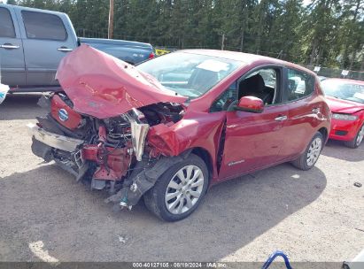 2014 NISSAN LEAF S Maroon  Electric 1N4AZ0CP5EC333129 photo #3