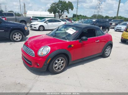 2013 MINI COUPE COOPER Red  Gasoline WMWSX1C59DT623068 photo #3