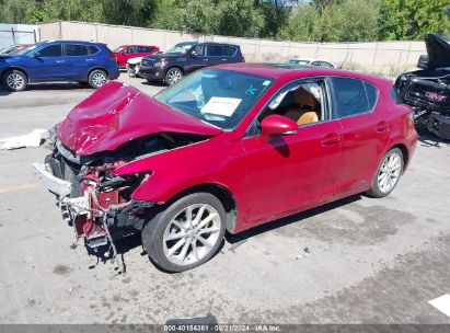 2013 LEXUS CT 200H Red  Hybrid JTHKD5BH7D2123400 photo #3