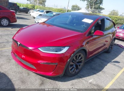 2024 TESLA MODEL X LONG RANGE Red  Electric 7SAXCDE55RF436619 photo #3