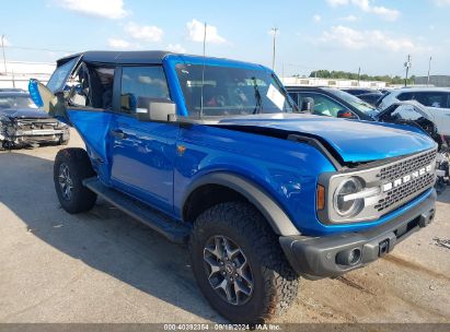 2023 FORD BRONCO BADLANDS Blue  Gasoline 1FMEE5DPXPLB73606 photo #1