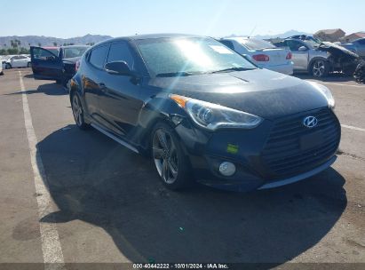 2013 HYUNDAI VELOSTER TURBO W/BLUE Black  Gasoline KMHTC6AEXDU105902 photo #1