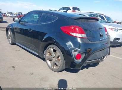 2013 HYUNDAI VELOSTER TURBO W/BLUE Black  Gasoline KMHTC6AEXDU105902 photo #4