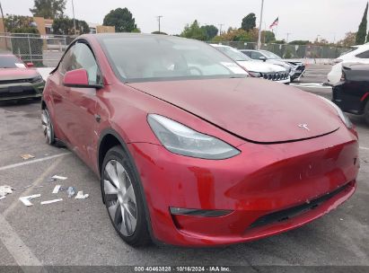 2024 TESLA MODEL Y LONG RANGE DUAL MOTOR ALL-WHEEL DRIVE Red  Electric 7SAYGDEE0RF082288 photo #1