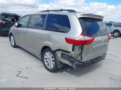 2017 TOYOTA SIENNA LIMITED 7 PASSENGER Tan  Gasoline 5TDYZ3DC0HS850945 photo #4