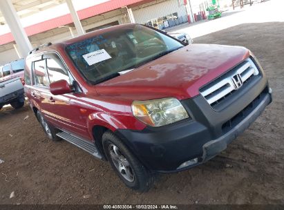 2006 HONDA PILOT EX-L Red  Gasoline 5FNYF28546B002406 photo #1