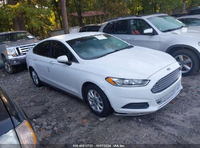 2015 FORD FUSION S White  Gasoline 1FA6P0G77F5115107 photo #1