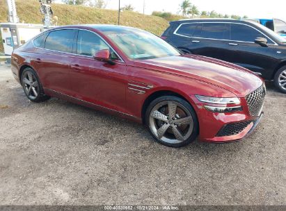 2023 GENESIS G80 3.5T SPORT AWD Burgundy  Gasoline KMTGB4SD4PU185089 photo #1