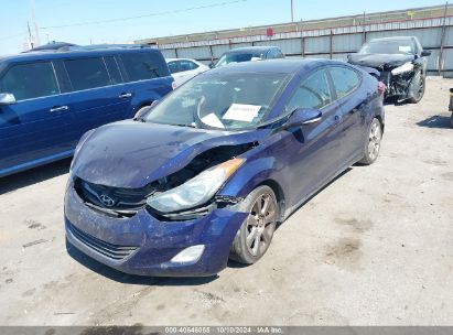 2013 HYUNDAI ELANTRA LIMITED Blue  Gasoline 5NPDH4AE9DH344446 photo #3