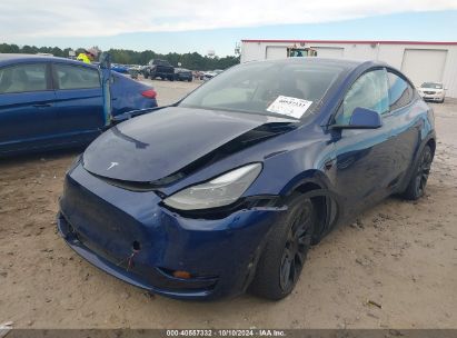 2022 TESLA MODEL Y LONG RANGE DUAL MOTOR ALL-WHEEL DRIVE Dark Blue  Electric 7SAYGAEE6NF515816 photo #3