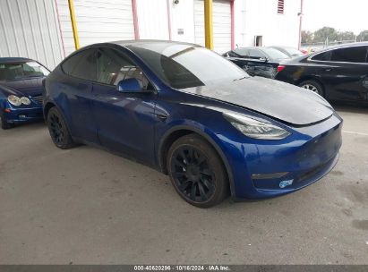 2021 TESLA MODEL Y LONG RANGE DUAL MOTOR ALL-WHEEL DRIVE Blue  Electric 5YJYGDEE2MF070732 photo #1