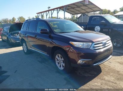 2013 TOYOTA HIGHLANDER BASE PLUS V6 Burgundy  Gasoline 5TDBK3EH1DS224951 photo #1