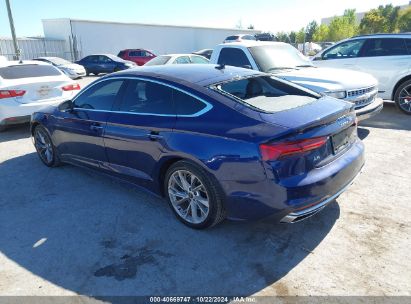 2022 AUDI A5 SPORTBACK PREMIUM PLUS 40 TFSI QUATTRO S TRONIC Blue  Gasoline WAUCBCF55NA032596 photo #4