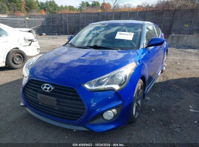 2014 HYUNDAI VELOSTER TURBO R-SPEC Blue  Gasoline KMHTC6AE6EU206016 photo #3