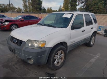 2006 FORD ESCAPE HYBRID White  Gasoline 1FAPP11J8MW276748 photo #3