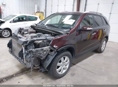 2013 KIA SORENTO LX Burgundy  Gasoline 5XYKT3A67DG348141 photo #3