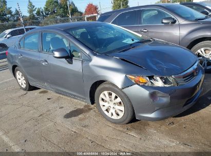 2012 HONDA CIVIC SDN LX Gray  Gasoline 2HGFB2F50CH325848 photo #1