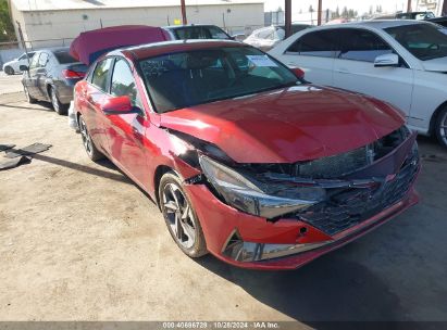 2022 HYUNDAI ELANTRA HYBRID LIMITED Red  Hybrid KMHLN4AJ6NU013909 photo #1