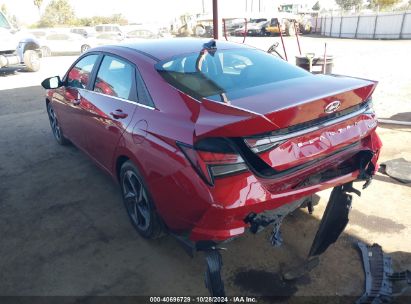 2022 HYUNDAI ELANTRA HYBRID LIMITED Red  Hybrid KMHLN4AJ6NU013909 photo #4