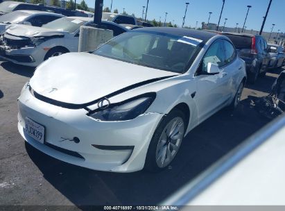 2022 TESLA MODEL 3 REAR-WHEEL DRIVE White  Electric 5YJ3E1EA1NF144123 photo #3