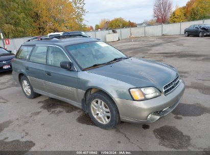 2001 SUBARU OUTBACK Green  Gasoline 4S3BH675716621904 photo #1