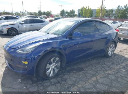 2022 TESLA MODEL Y LONG RANGE DUAL MOTOR ALL-WHEEL DRIVE Dark Blue  Electric 7SAYGAEE8NF378927 photo #3