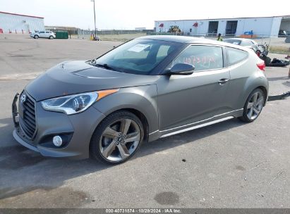 2013 HYUNDAI VELOSTER TURBO W/BLACK Gray  Gasoline KMHTC6AE7DU086810 photo #3