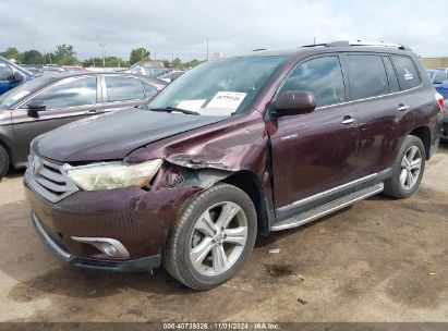 2013 TOYOTA HIGHLANDER LIMITED V6 Burgundy  Gasoline 5TDYK3EH9DS112845 photo #3