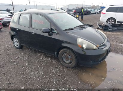 2007 HONDA FIT Black  Gasoline JHMGD38427S804664 photo #1