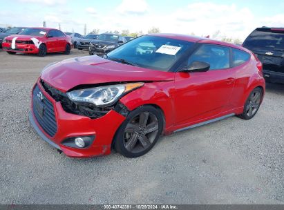 2013 HYUNDAI VELOSTER TURBO W/BLACK Red  Gasoline KMHTC6AE9DU146683 photo #3