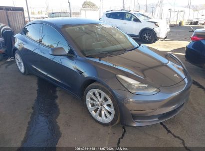 2022 TESLA MODEL 3 LONG RANGE DUAL MOTOR ALL-WHEEL DRIVE Gray  Electric 5YJ3E1EBXNF124073 photo #1