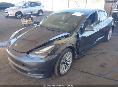 2022 TESLA MODEL 3 LONG RANGE DUAL MOTOR ALL-WHEEL DRIVE Gray  Electric 5YJ3E1EBXNF124073 photo #3