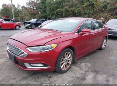 2017 FORD FUSION SE Red  Gasoline 3FA6P0HD3HR240710 photo #3