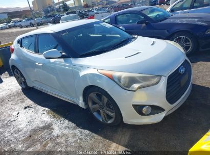 2013 HYUNDAI VELOSTER TURBO W/BLUE White  Gasoline KMHTC6AE2DU136058 photo #1