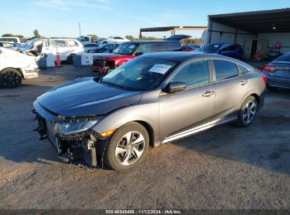 2019 HONDA CIVIC LX Gray  Gasoline 2HGFC2F6XKH605734 photo #3