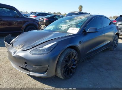 2022 TESLA MODEL 3 PERFORMANCE DUAL MOTOR ALL-WHEEL DRIVE Gray  Electric 5YJ3E1EC0NF248295 photo #3