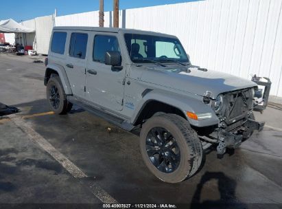 2021 JEEP WRANGLER 4XE UNLIMITED SAHARA 4X4 Gray  Hybrid 1C4JJXP69MW758085 photo #1